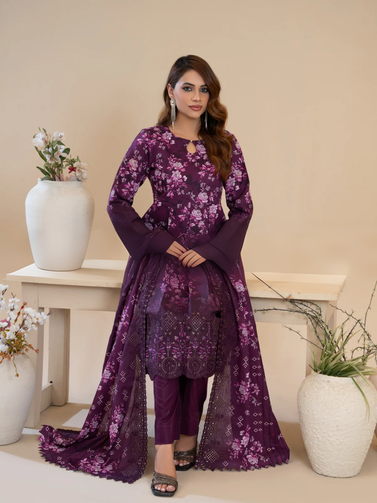Mahru (3-peice) Stitched ,Cut work & Embroidered | By Ainoor