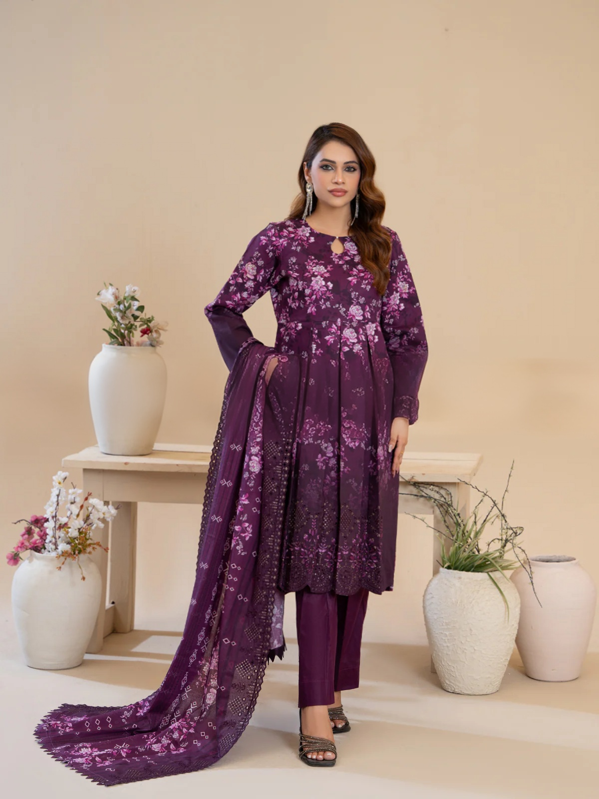 Mahru (3-peice) Stitched ,Cut work & Embroidered | By Ainoor
