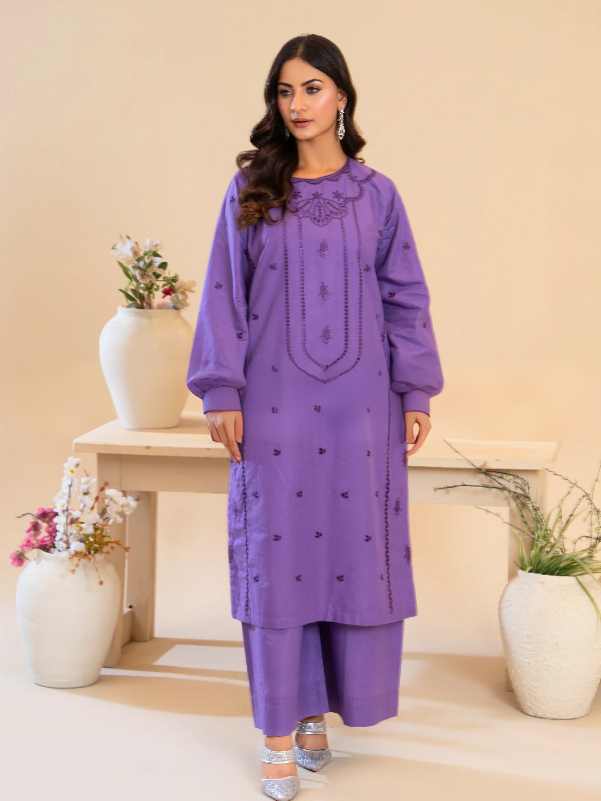 Elara (2-peice) Stitched with Embroidery on Shirt | By Ainoor