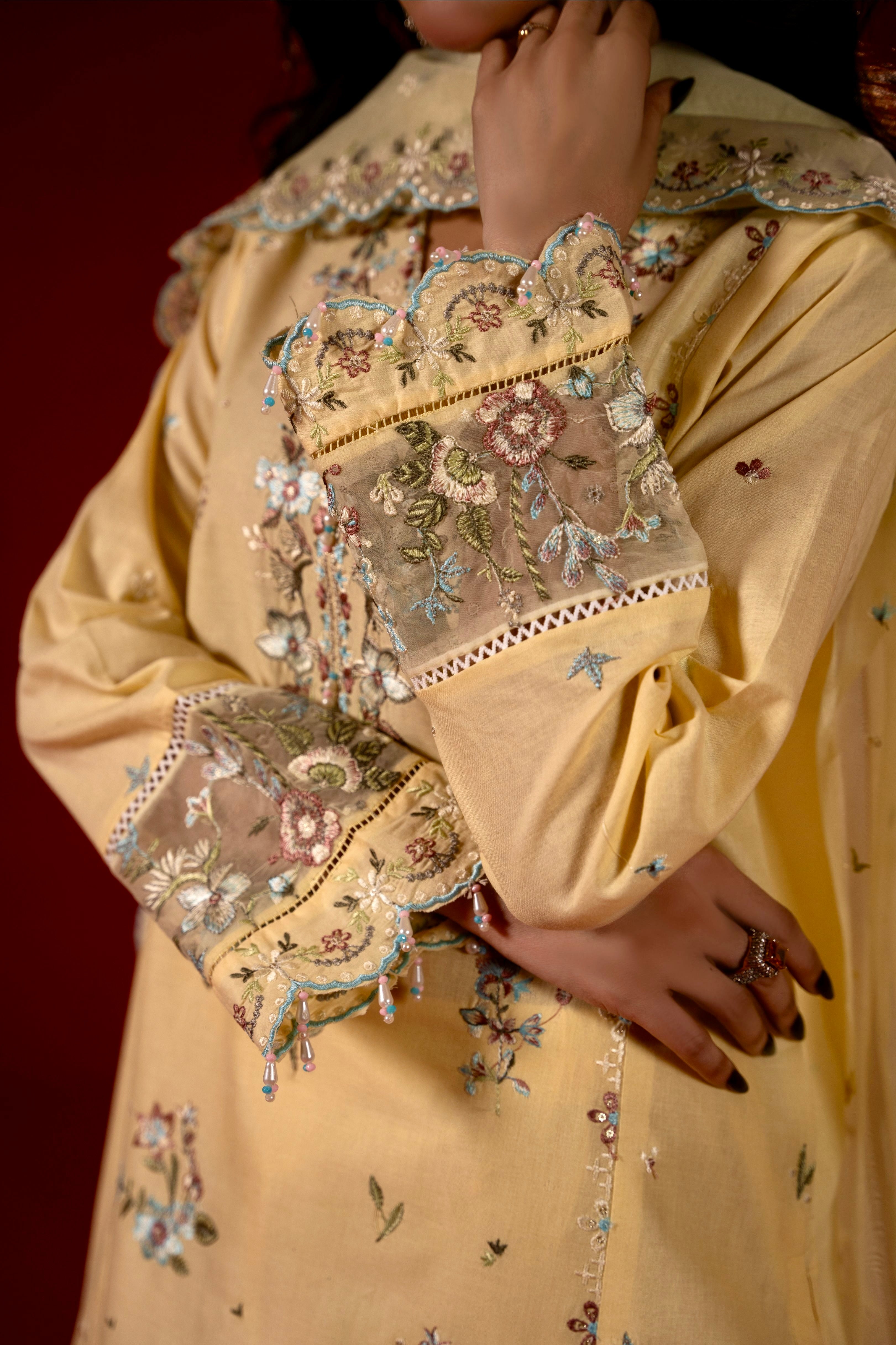 Soft Yellow Festive 3pc | By Ainoor