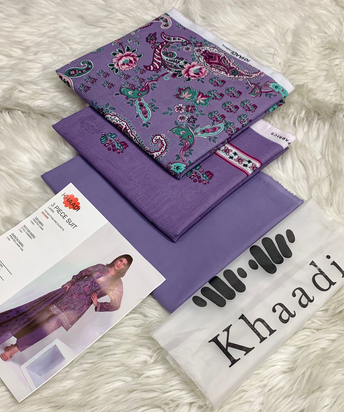 Khaadi Printed Lawn 3 Piece Suit – Floral Shirt with Printed Dupatta