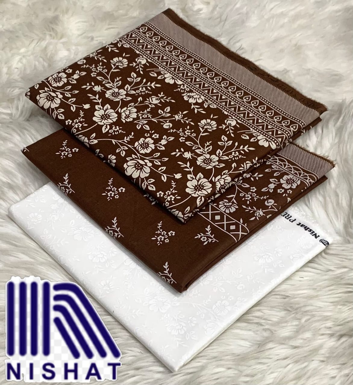 Nishat Elegant Black &amp; White Printed 3-Piece Suit