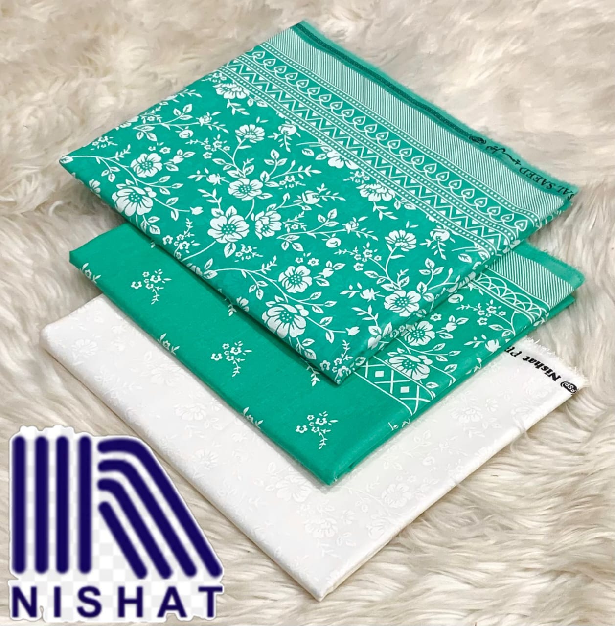 Nishat Elegant Black &amp; White Printed 3-Piece Suit