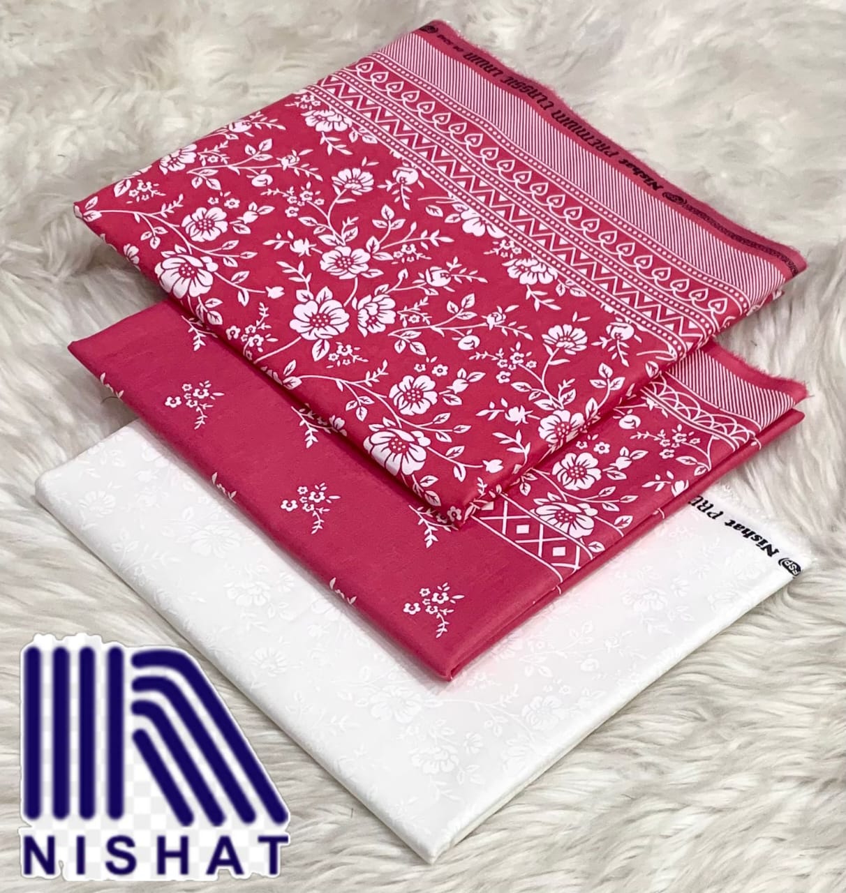 Nishat Elegant Black &amp; White Printed 3-Piece Suit